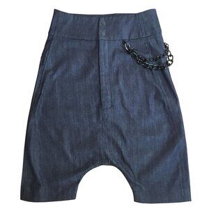 LOCKERROOM Dark Denim S Harem Silhouette Drop Crotch High Rise Avant Garde Pant